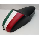 Monositzbank schwarz/Keder grau Tricolore Italy für Vespa...